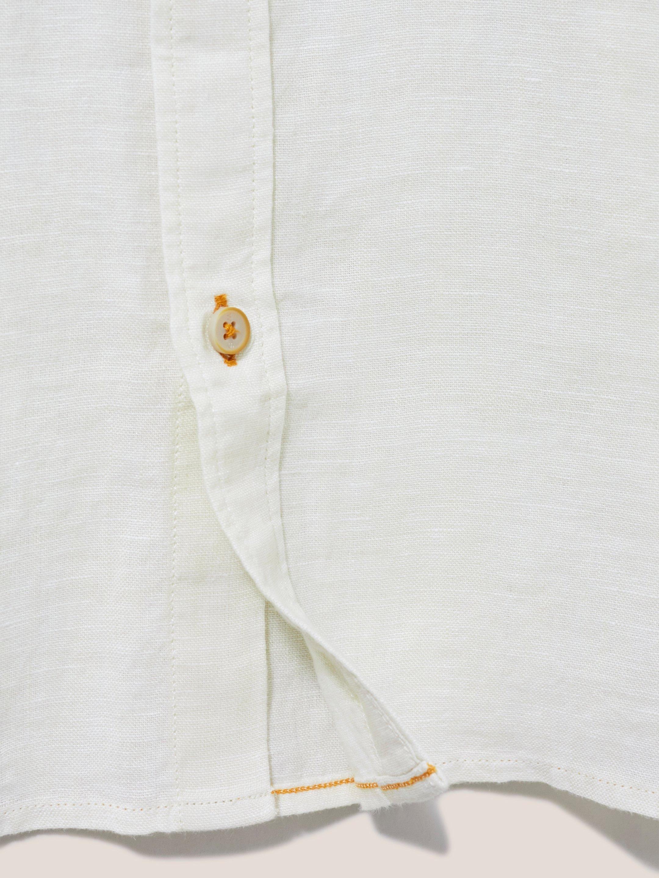Pembroke LS Linen Shirt in LGT NAT - FLAT DETAIL