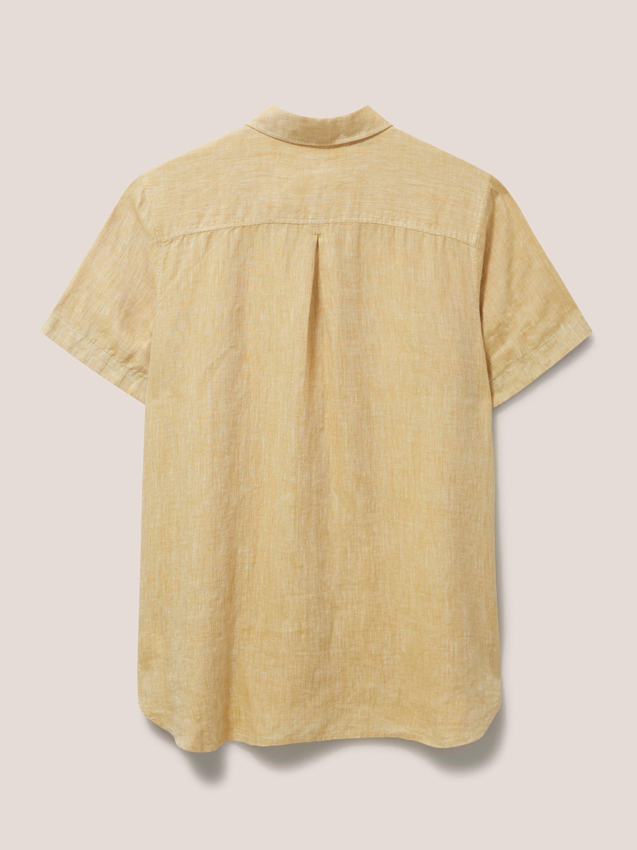 Pembroke SS Linen Shirt in DK YELLOW - FLAT BACK