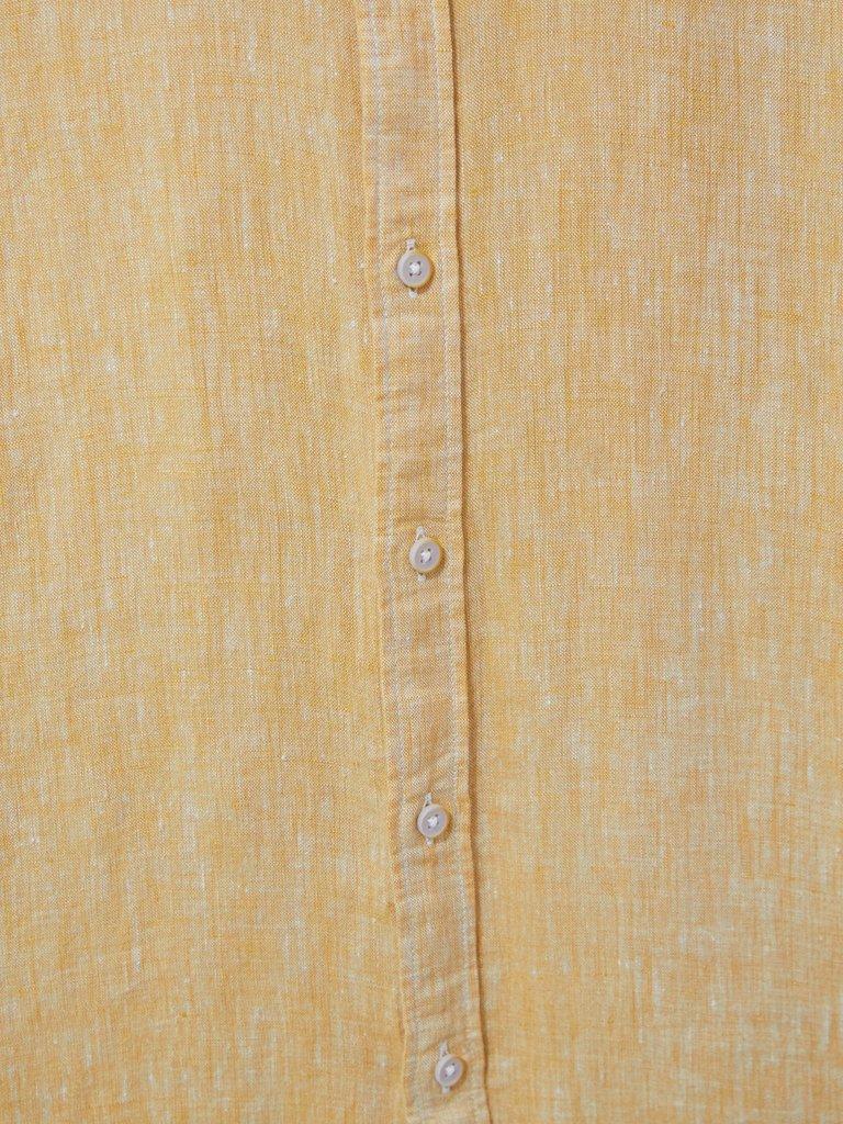 Pembroke SS Linen Shirt in DK YELLOW - FLAT DETAIL
