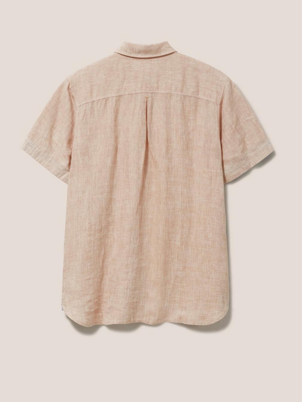 Pembroke SS Linen Shirt in DUS PINK - FLAT BACK