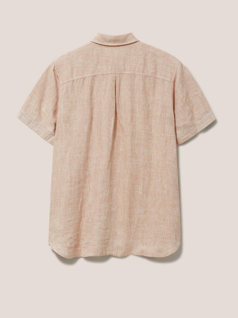 Pembroke SS Linen Shirt in DUS PINK - FLAT BACK