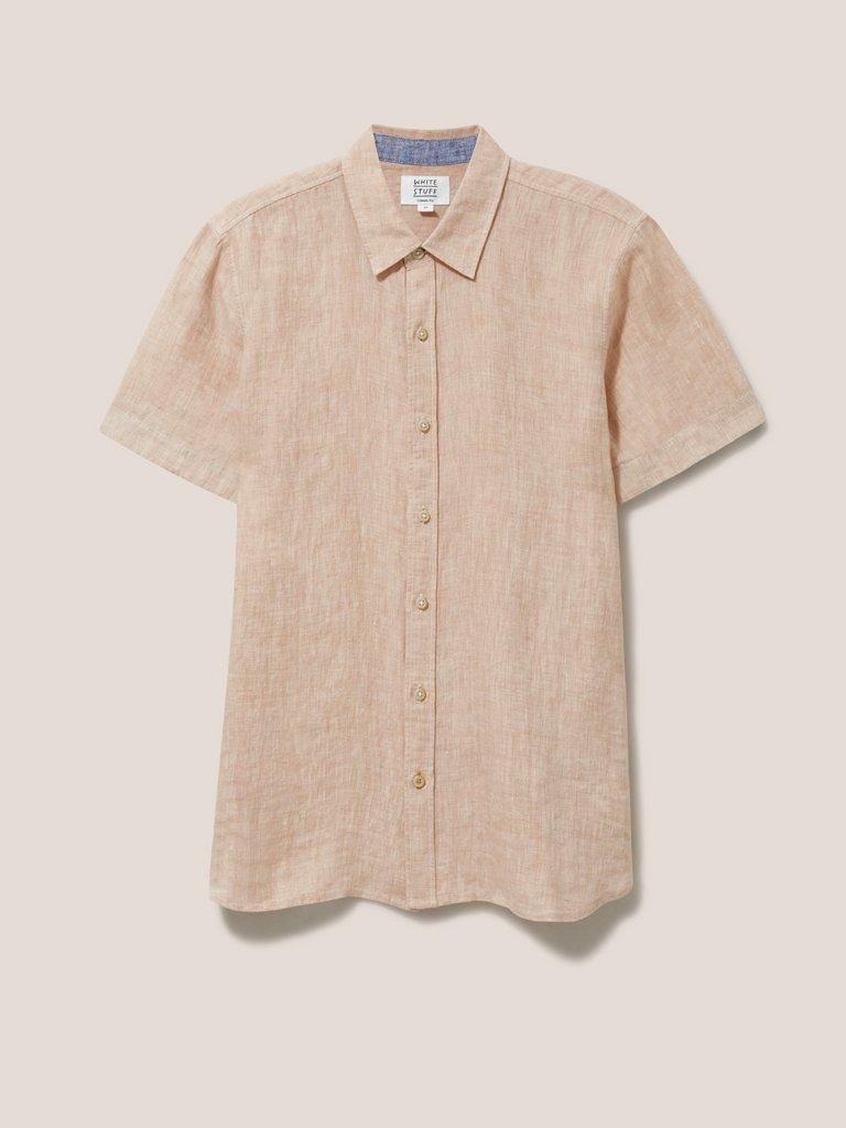 Pembroke SS Linen Shirt in DUS PINK - FLAT FRONT