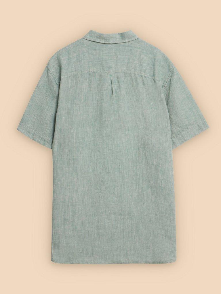 Pembroke SS Linen Shirt in MINT GREEN - FLAT BACK