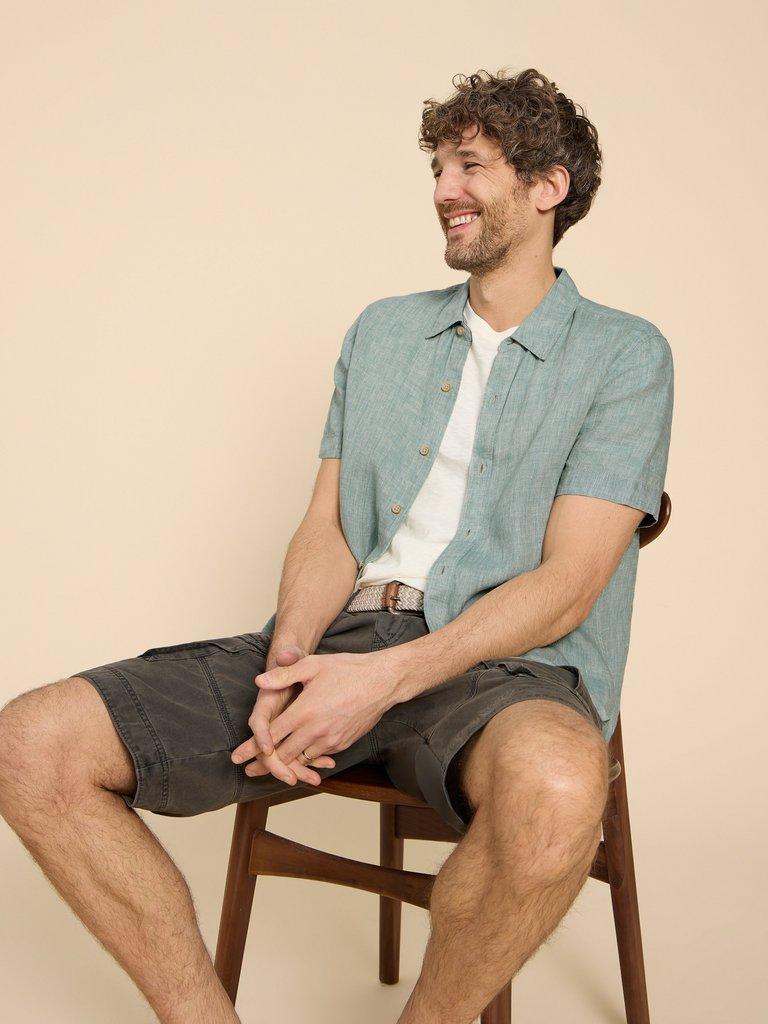 Pembroke SS Linen Shirt in MINT GREEN - LIFESTYLE