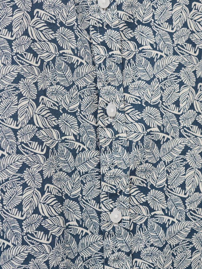 Chorley Leaf Printed Shirt in DEEP BLUE - FLAT DETAIL