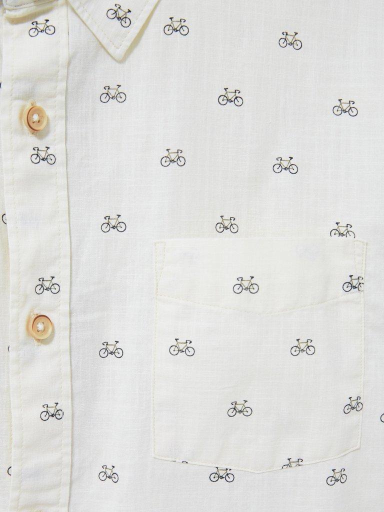 Newton Bike Printed Shirt in NAT MLT - FLAT DETAIL