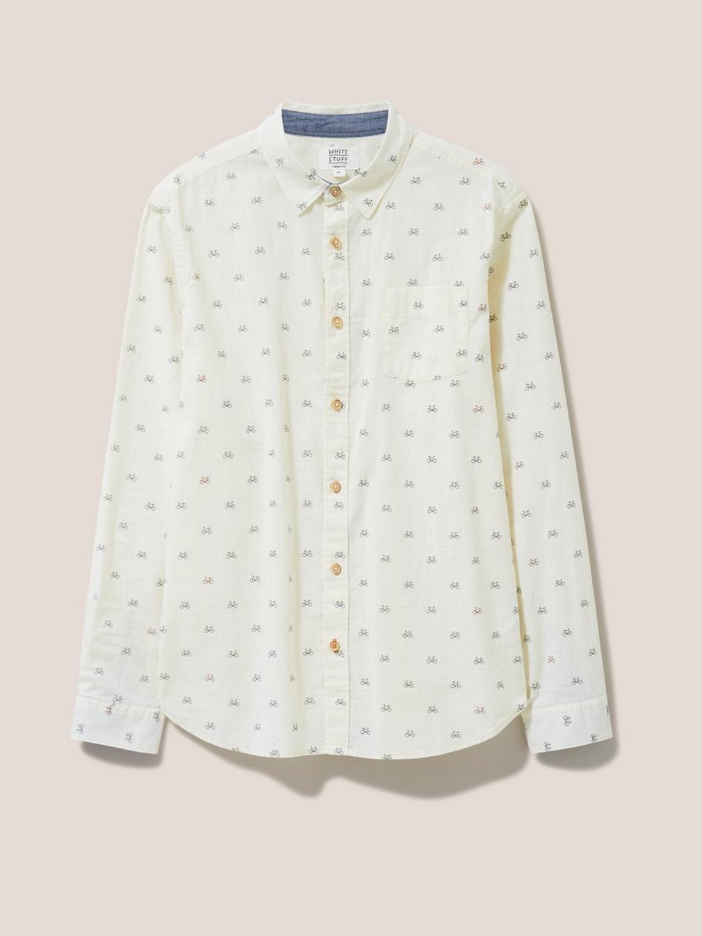 Newton Bike Printed Shirt in NAT MLT - FLAT FRONT