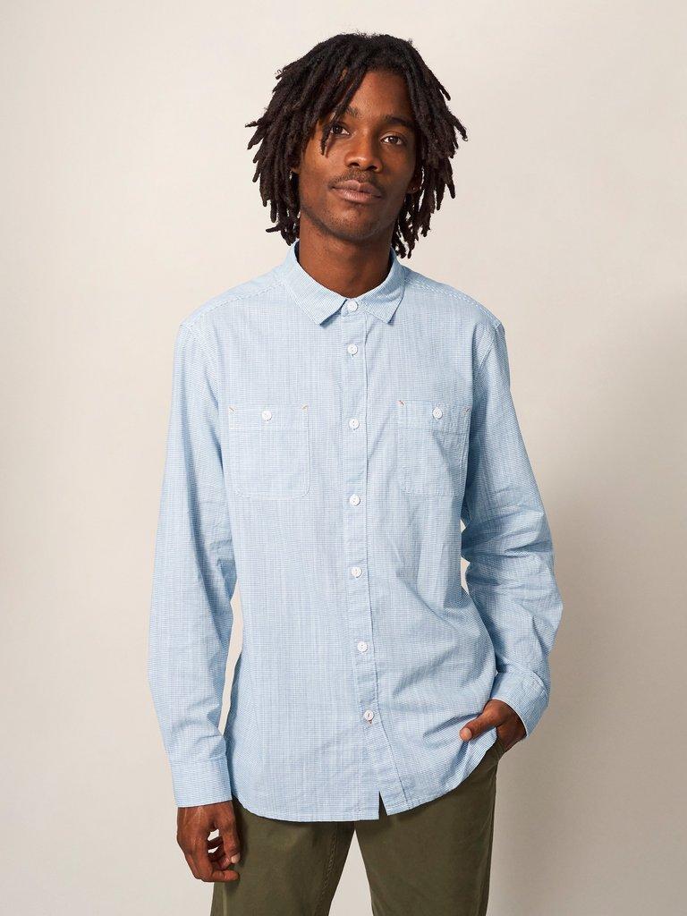 Topping Stripe Shirt in LIGHT BLUE | White Stuff