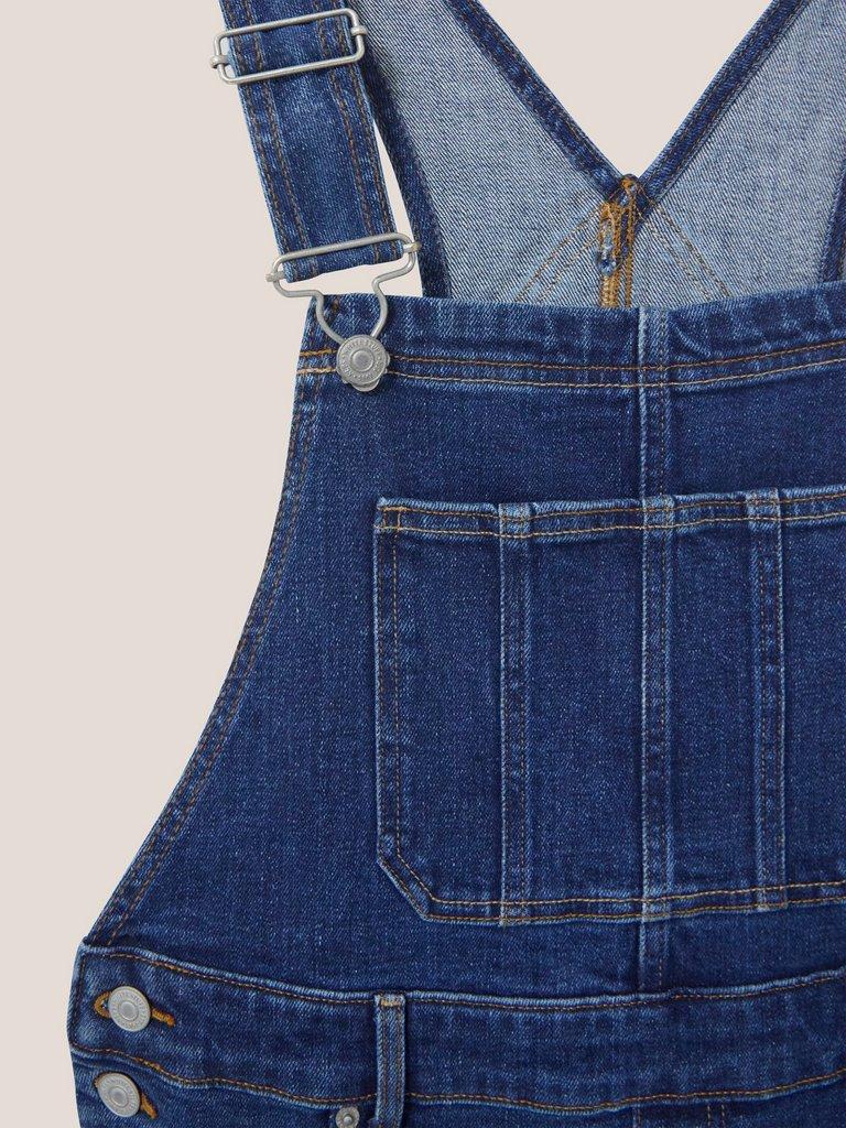 Kelly Wide Leg Dungarees in MID DENIM