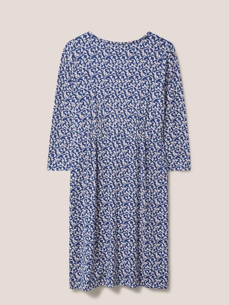 Tallie Jersey Dress Eco Vero in NAVY MULTI - FLAT BACK