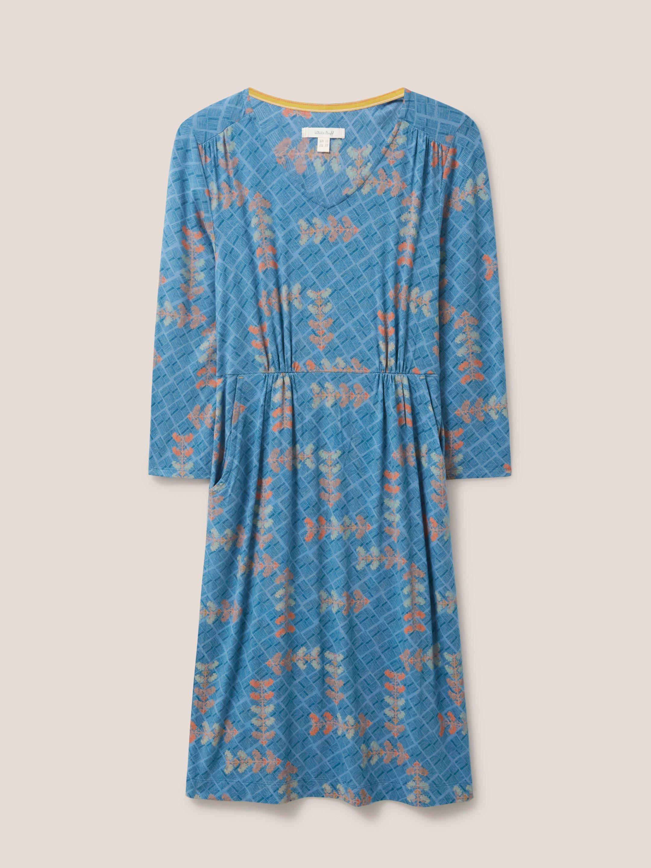 Tallie Eco Vero Jersey Dress in TEAL MLT - FLAT FRONT