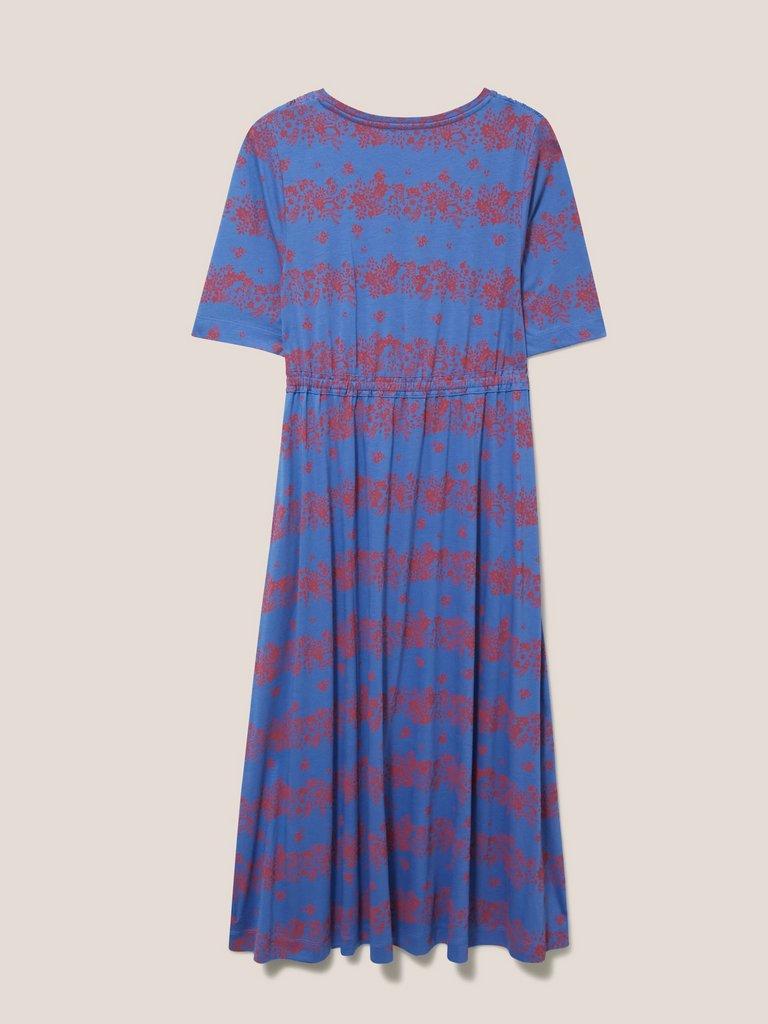 Nuelle Jersey Printed Dress in BLUE MLT - FLAT BACK