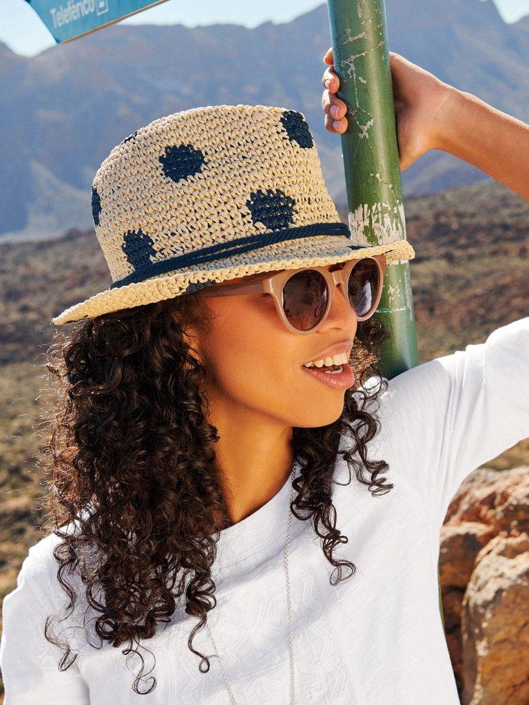 Spot Trilby Hat in NAT MLT - MIXED