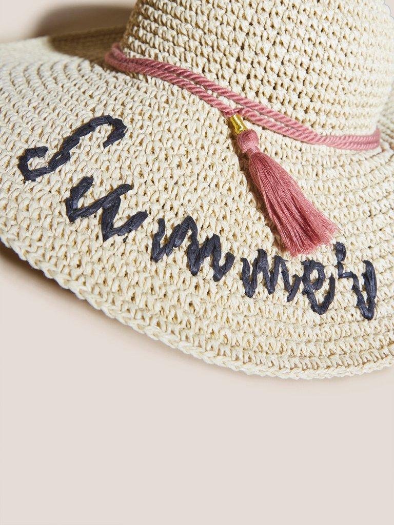 Summer Sun Hat in NAT MLT - FLAT DETAIL