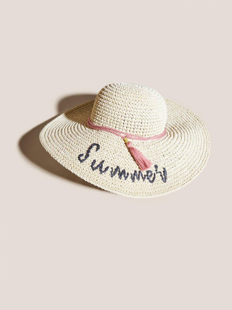 Summer Sun Hat in NAT MLT - FLAT FRONT