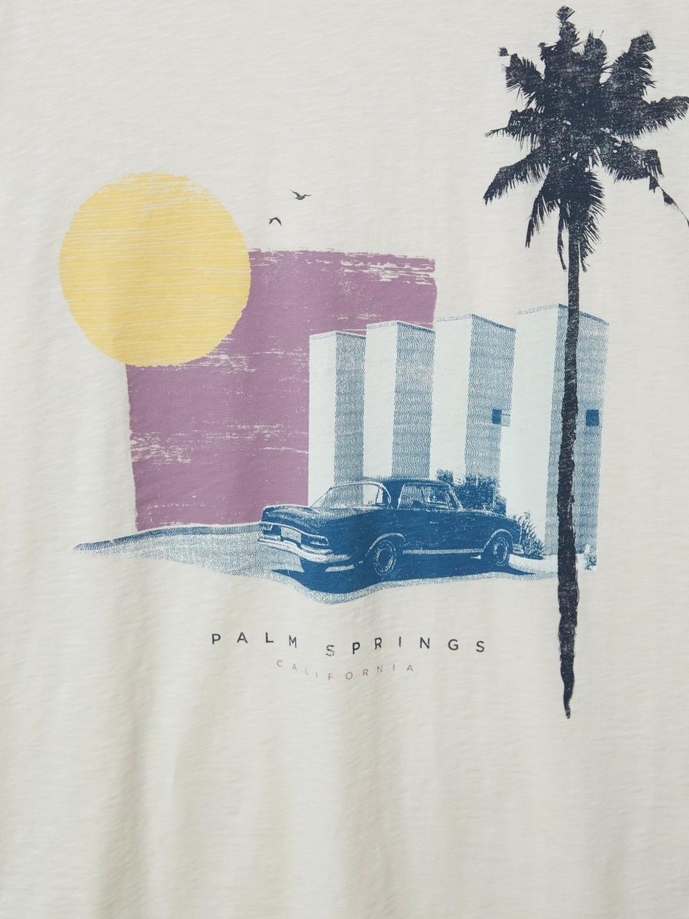 Palm Springs Graphic Tee in NAT WHITE - FLAT DETAIL