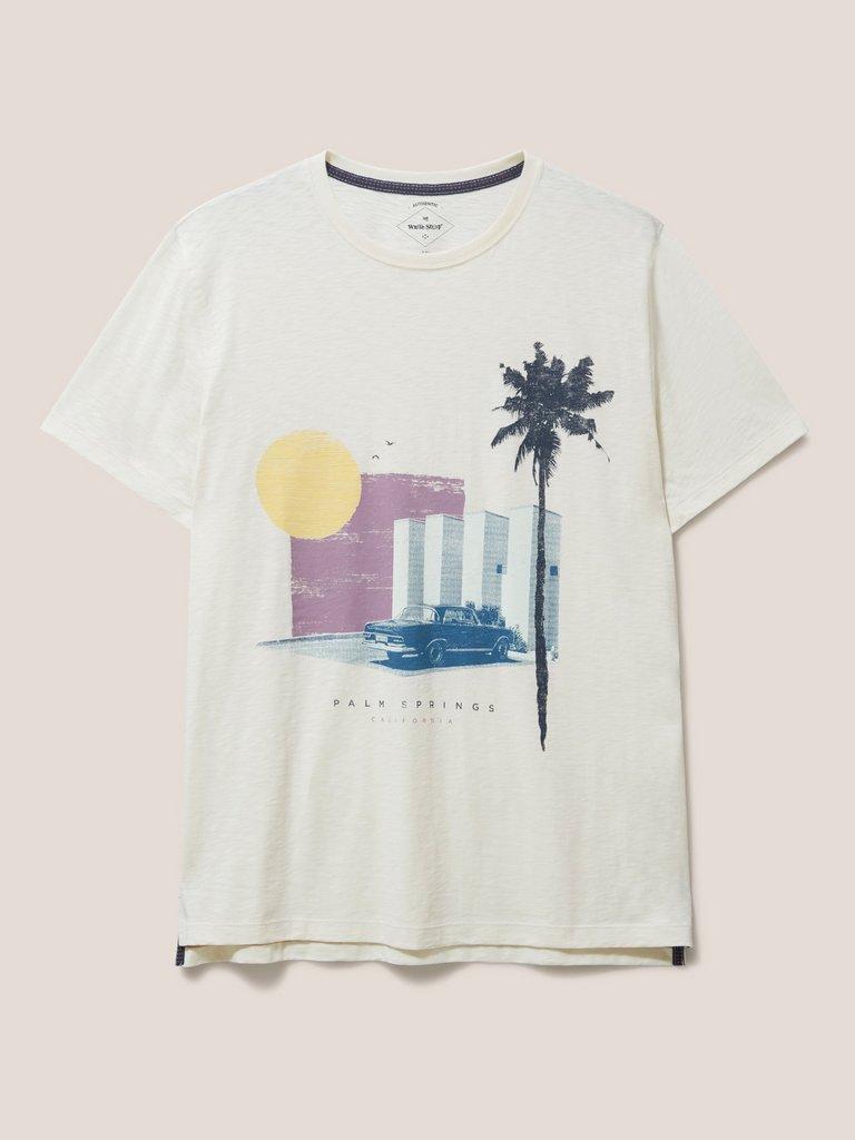 Palm Springs Graphic Tee in NAT WHITE - FLAT FRONT