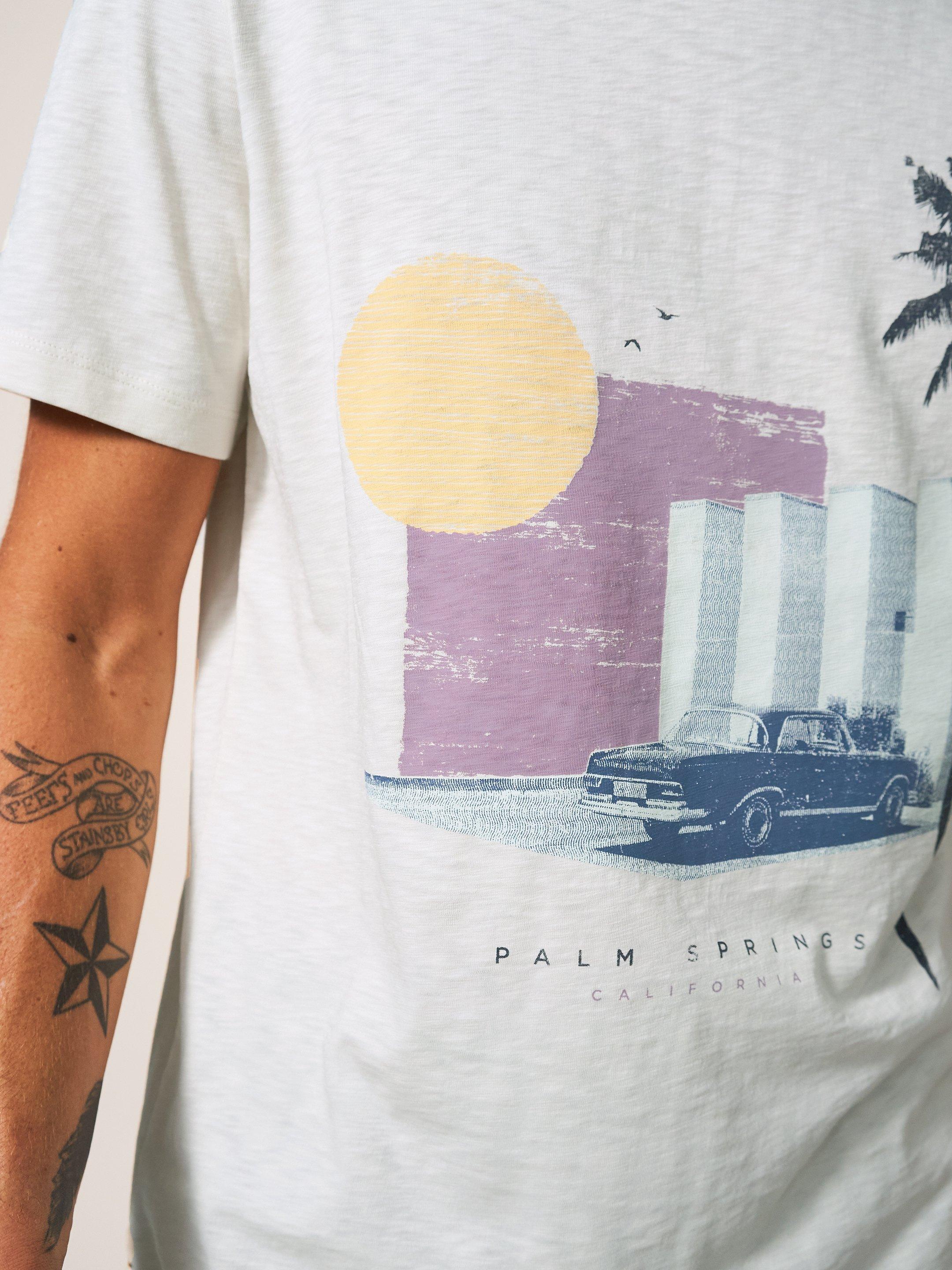 Palm Springs Graphic Tee in NAT WHITE - MODEL DETAIL