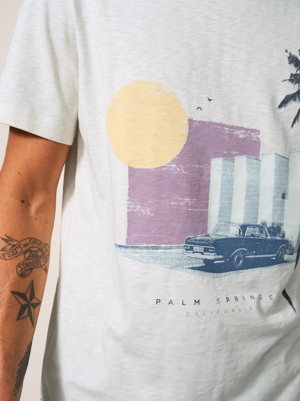 Palm Springs Graphic Tee in NAT WHITE - MODEL DETAIL