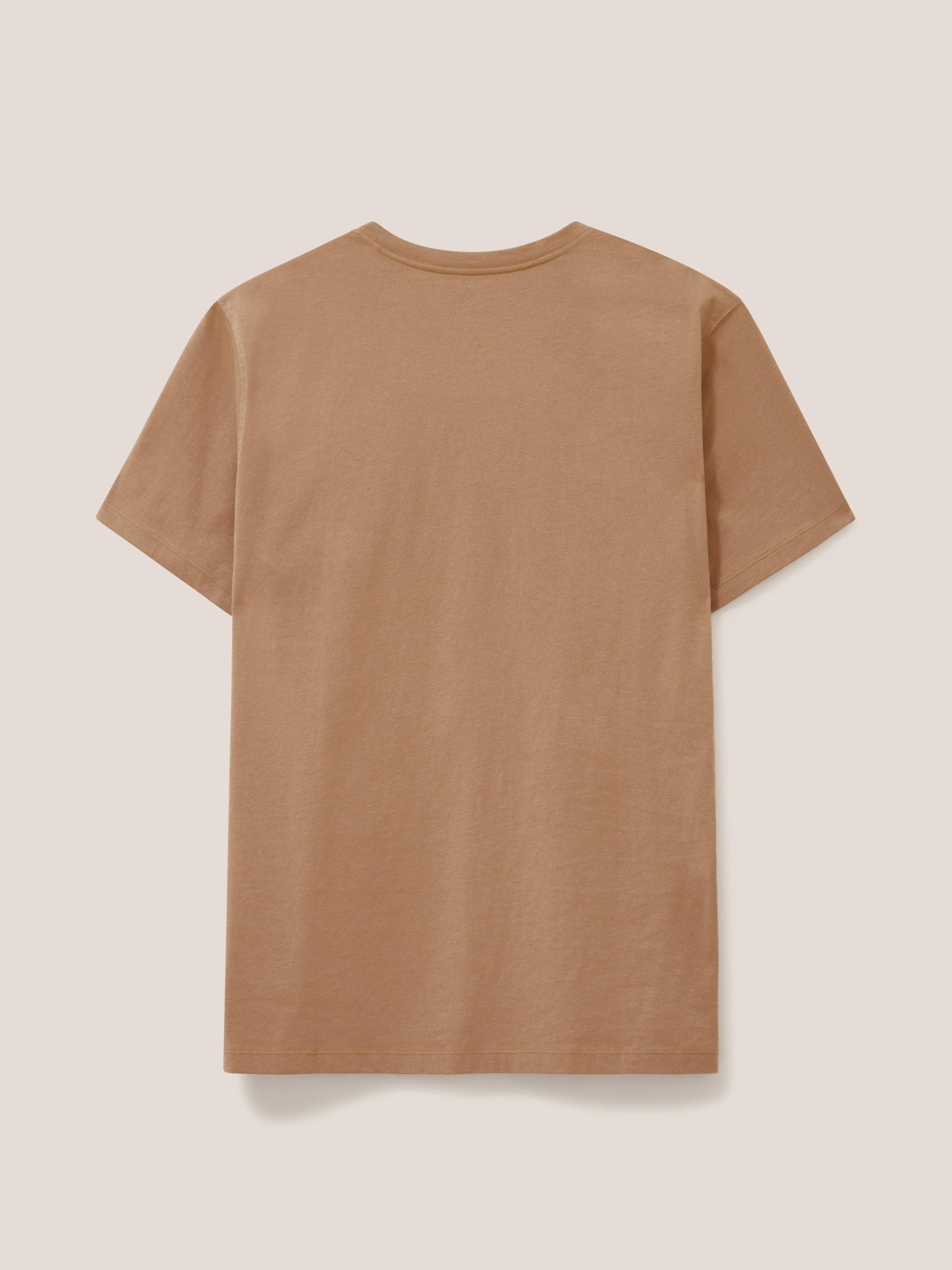 Abstract Art Graphic Tee in MID BROWN - FLAT BACK