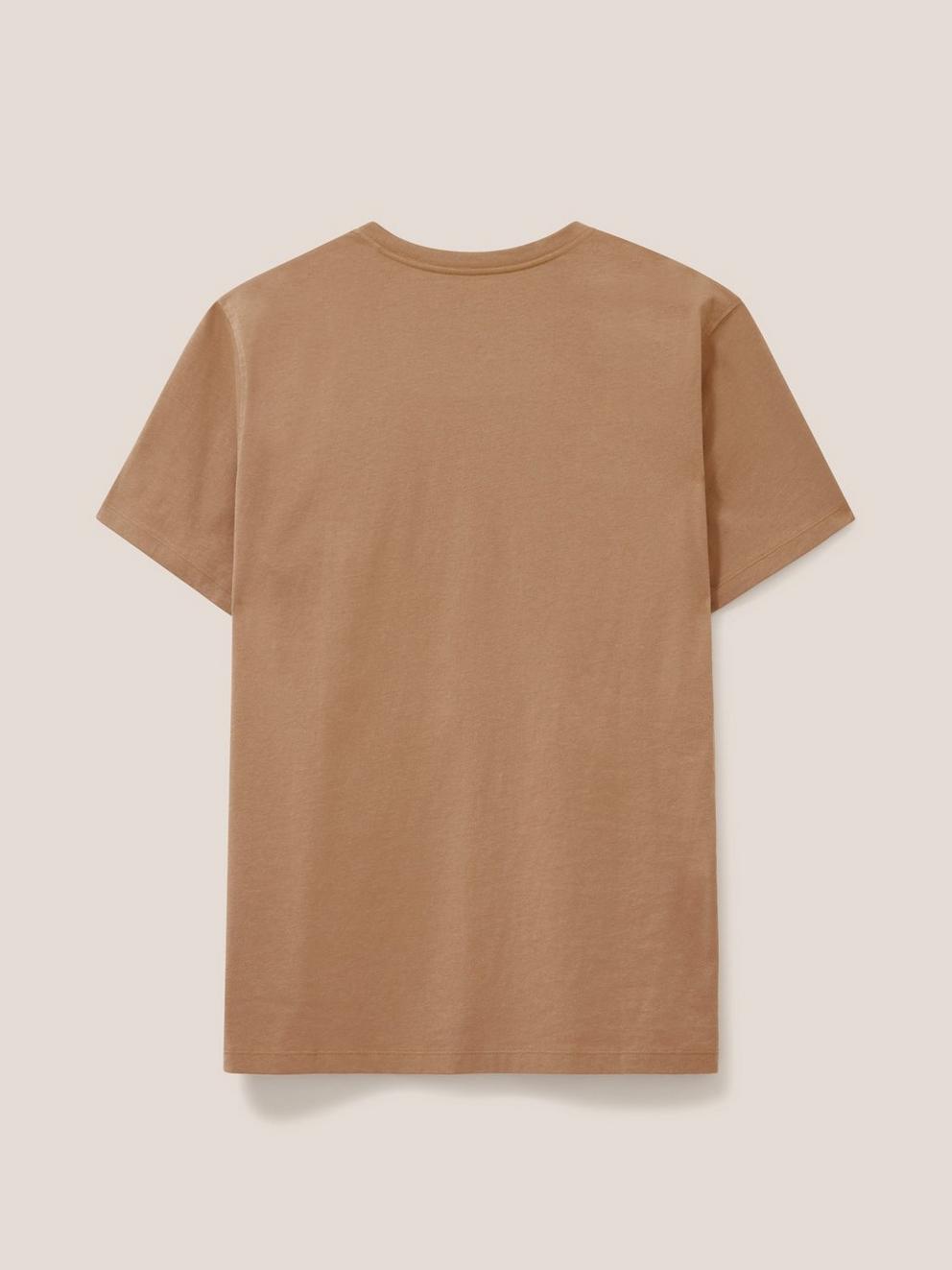 Abstract Art Graphic Tee in MID BROWN - FLAT BACK