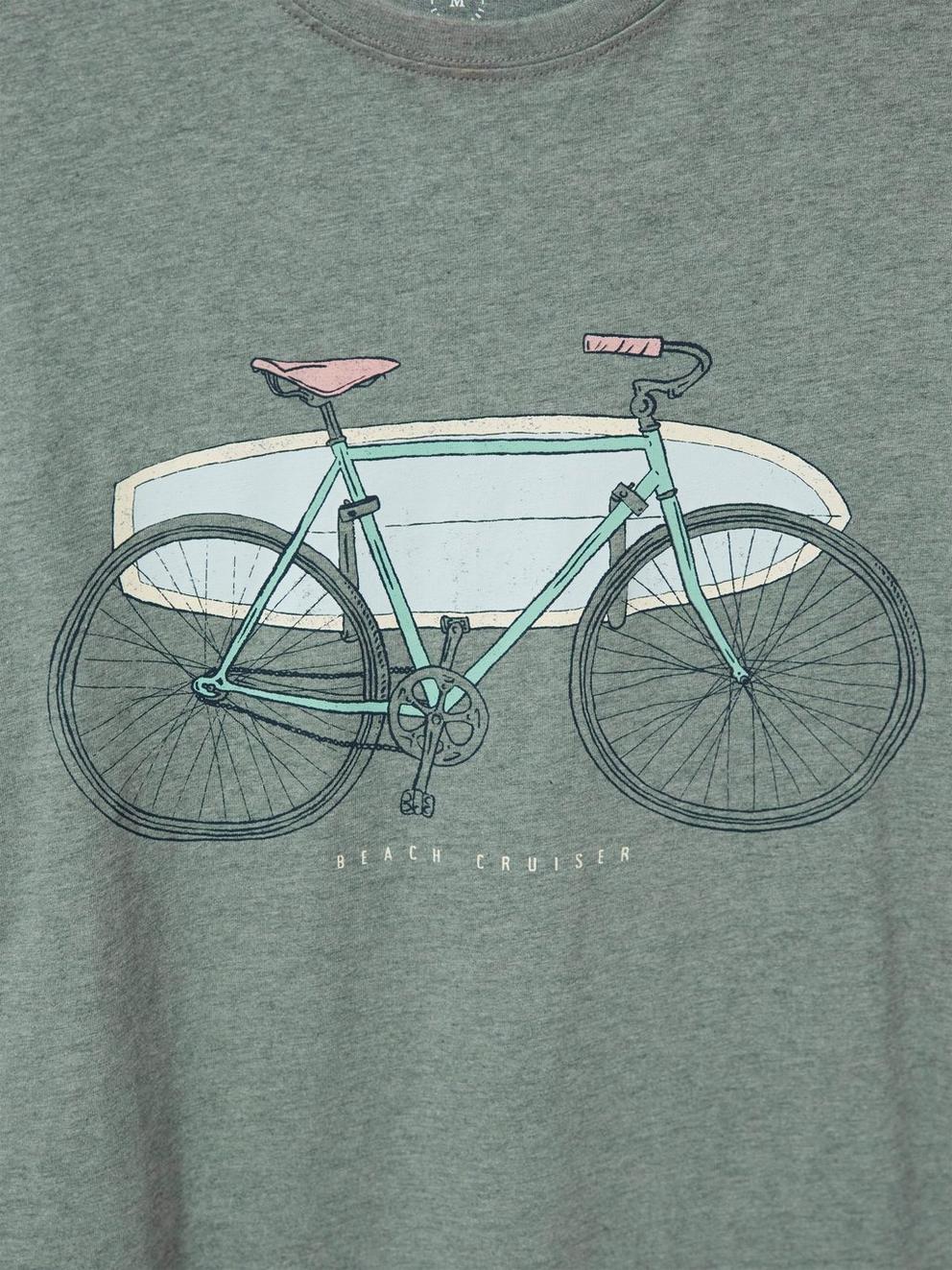 Beach Crusier Graphic Tee in DUS GREEN - FLAT DETAIL