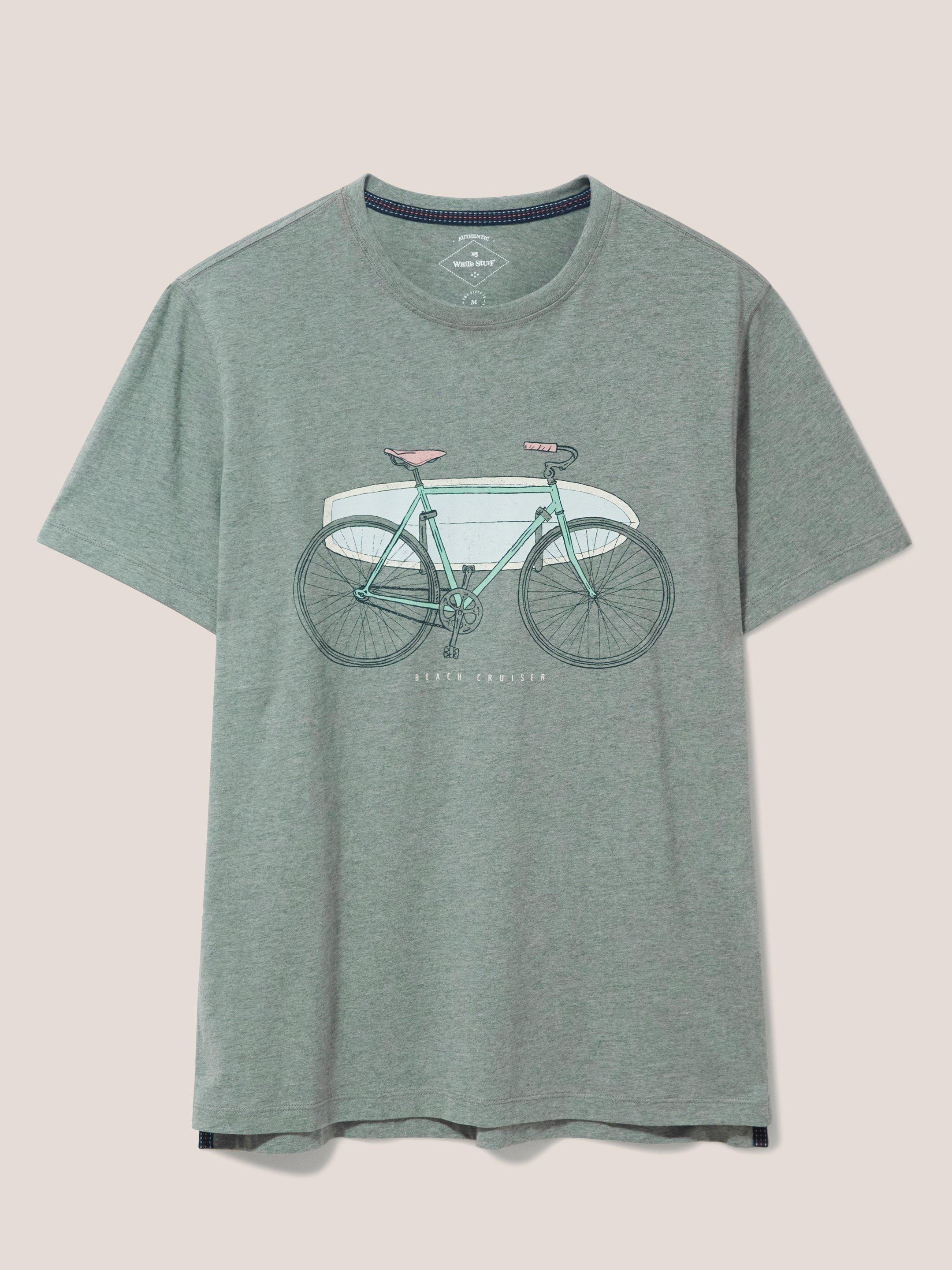 Beach Crusier Graphic Tee in DUS GREEN - FLAT FRONT