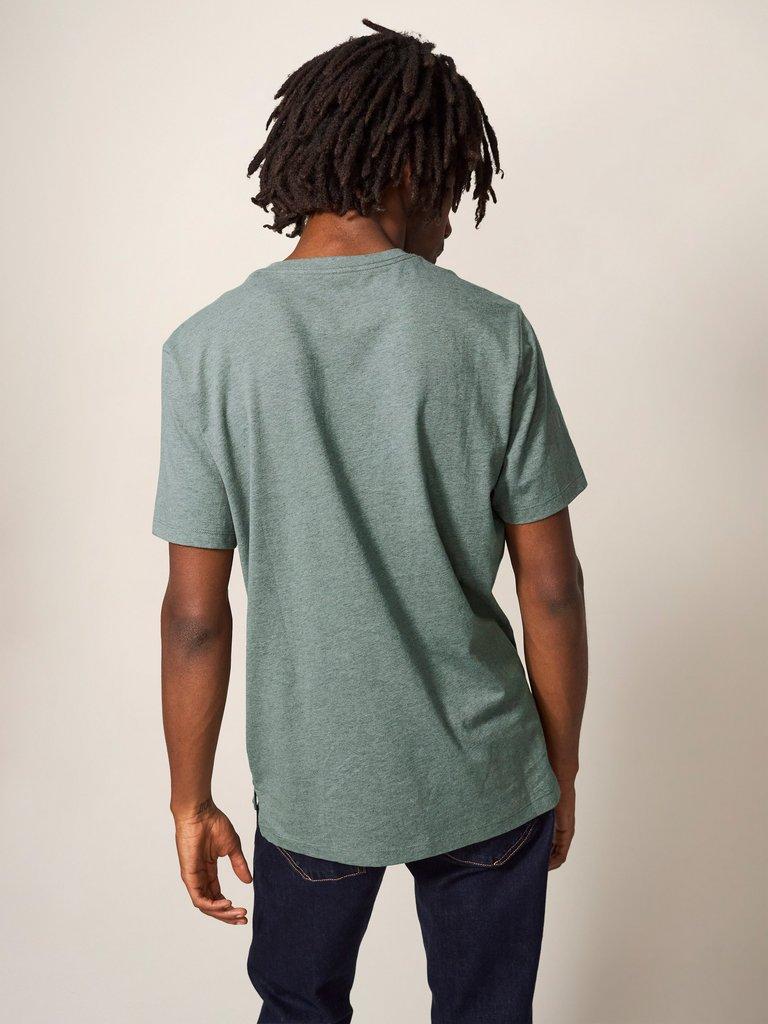 Beach Crusier Graphic Tee in DUS GREEN - MODEL BACK