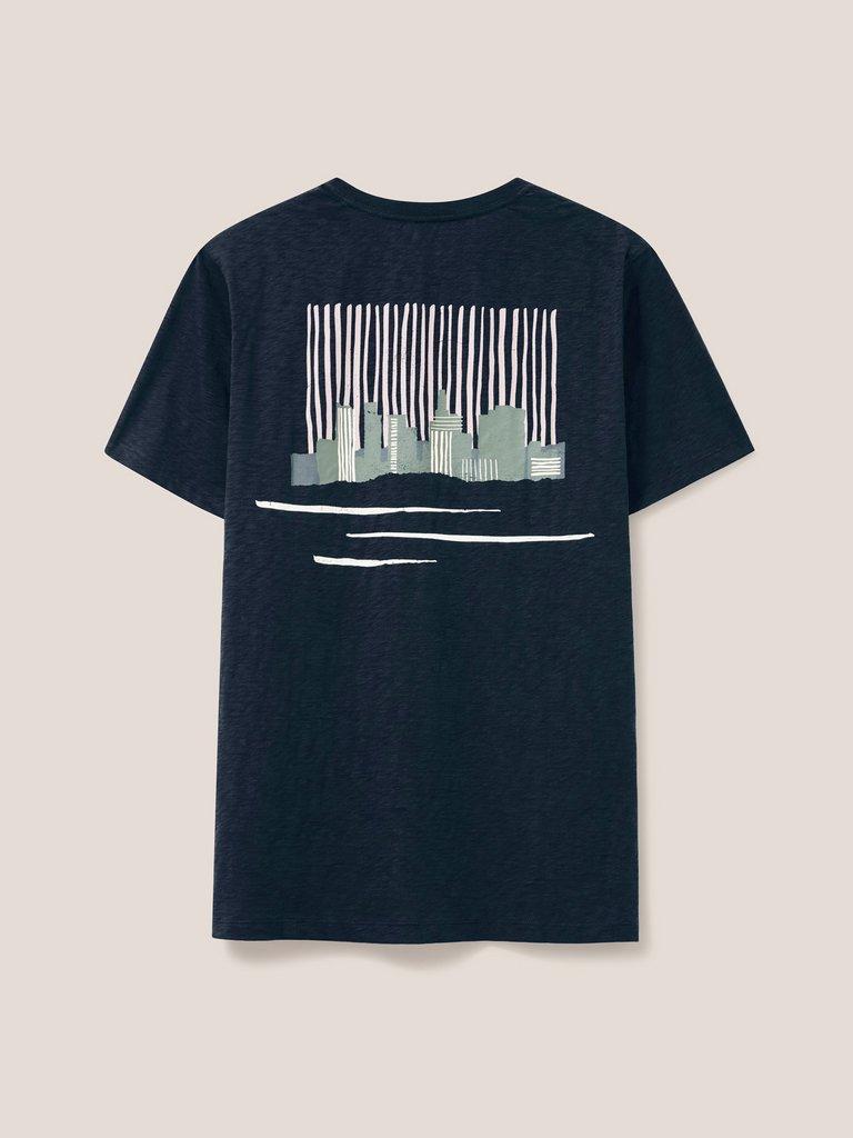 Cityscape Graphic Tee in DARK NAVY - FLAT BACK