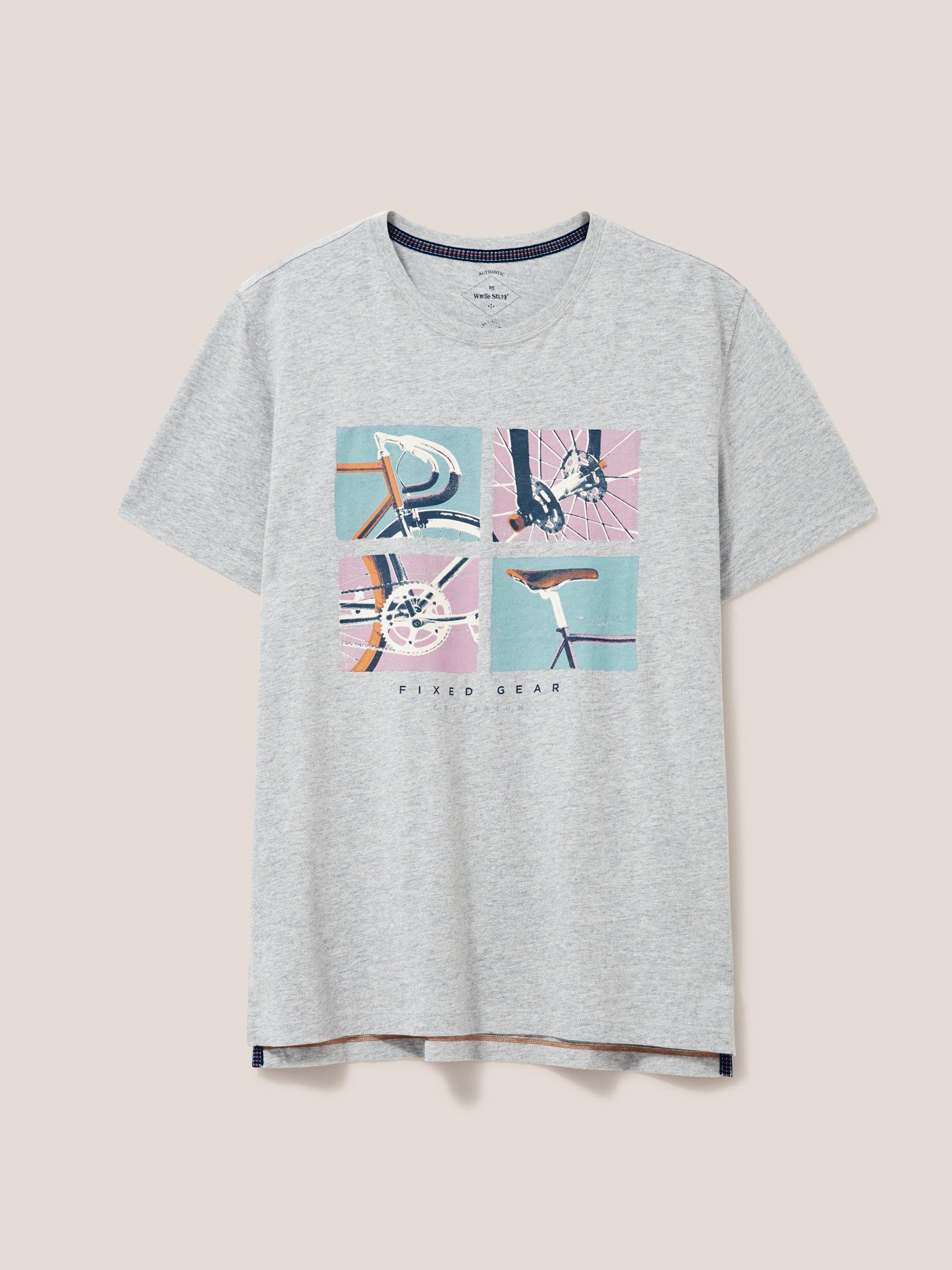 Fixed Gear Graphic Tee in GREY MARL - FLAT FRONT