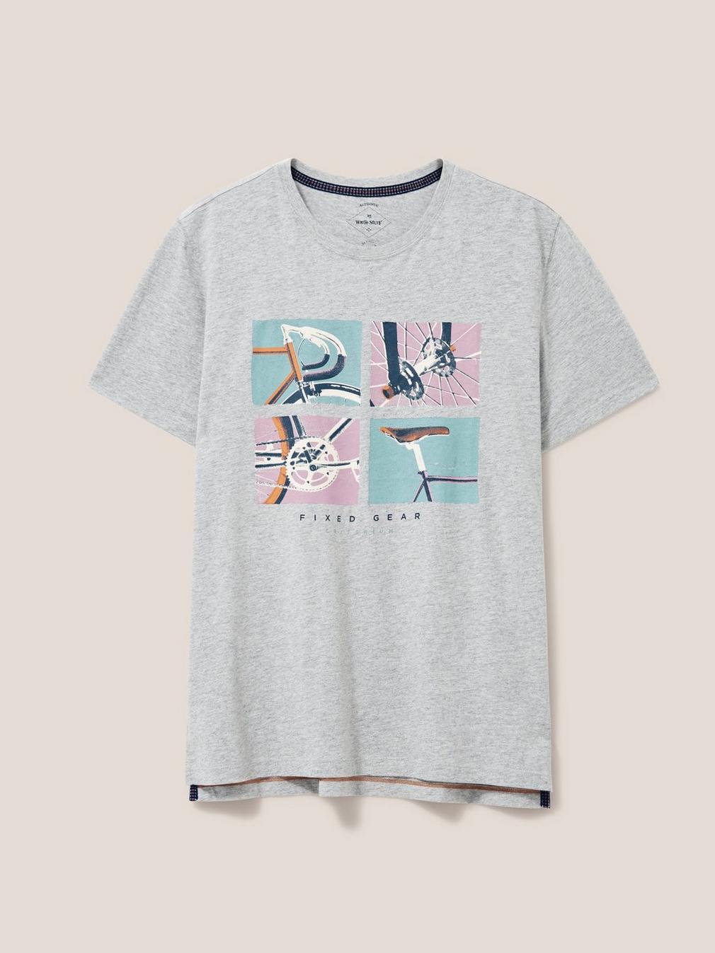 Fixed Gear Graphic Tee in GREY MARL - FLAT FRONT