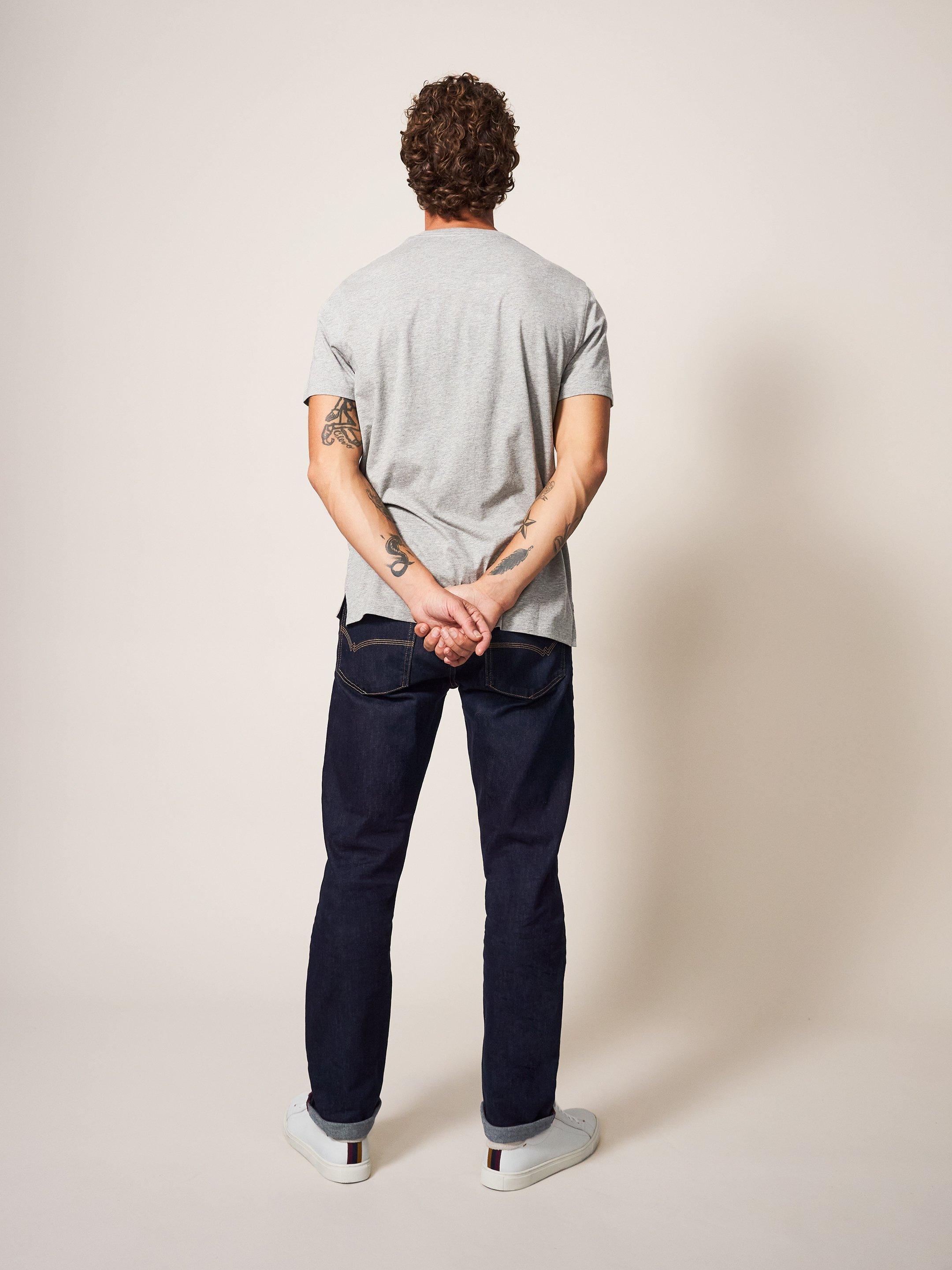 Fixed Gear Graphic Tee in GREY MARL - MODEL BACK
