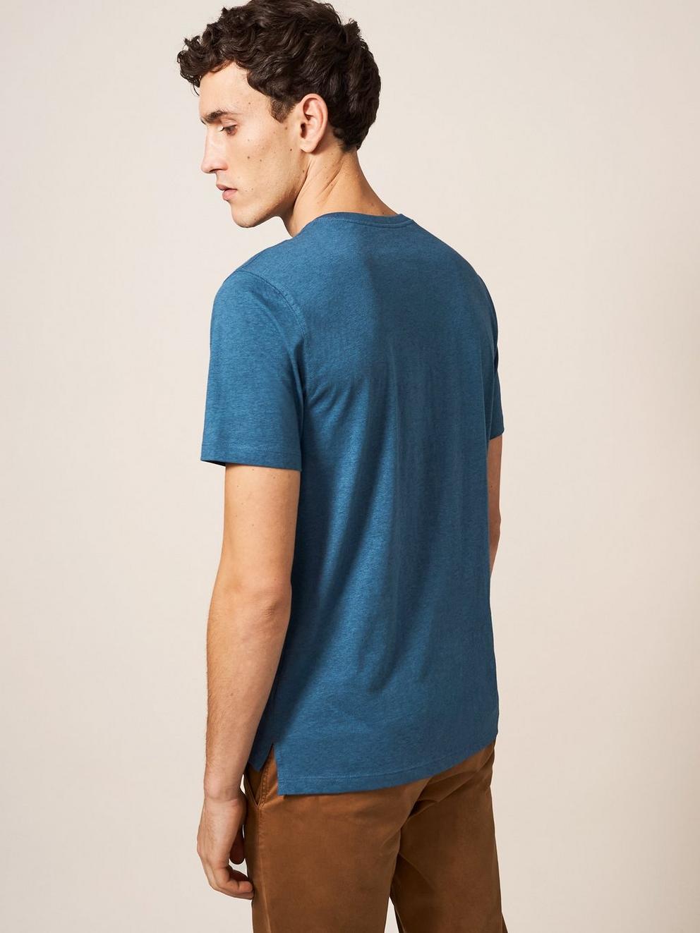 Fixed Gear Graphic Tee in MID BLUE - MODEL BACK