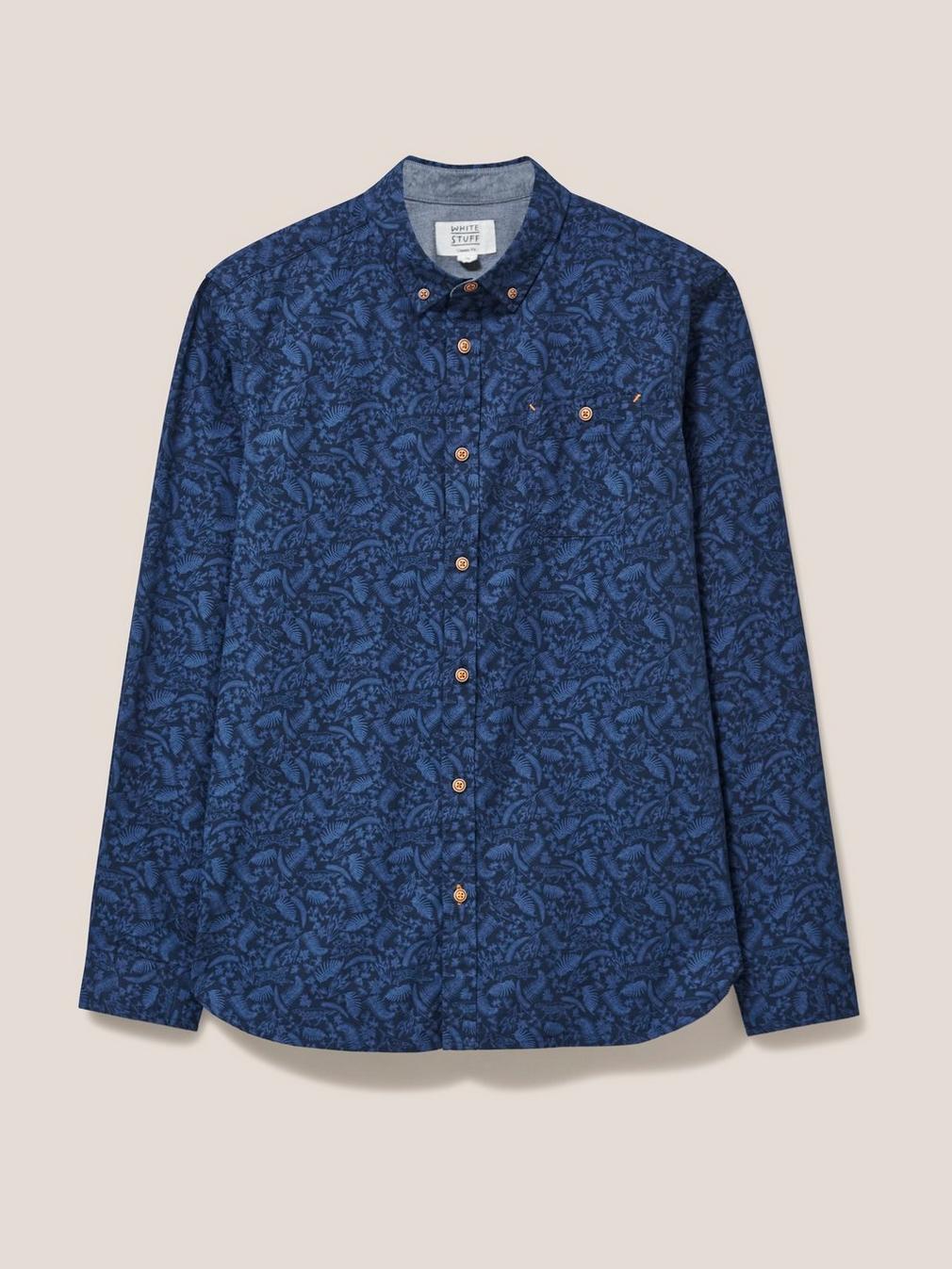 Bailey Dog Printed Shirt in DARK NAVY - FLAT FRONT