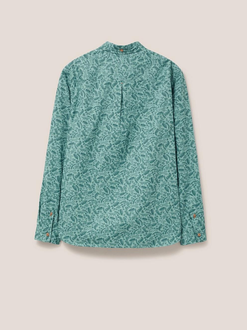 Bailey Dog Printed Shirt in MINT GREEN - FLAT BACK