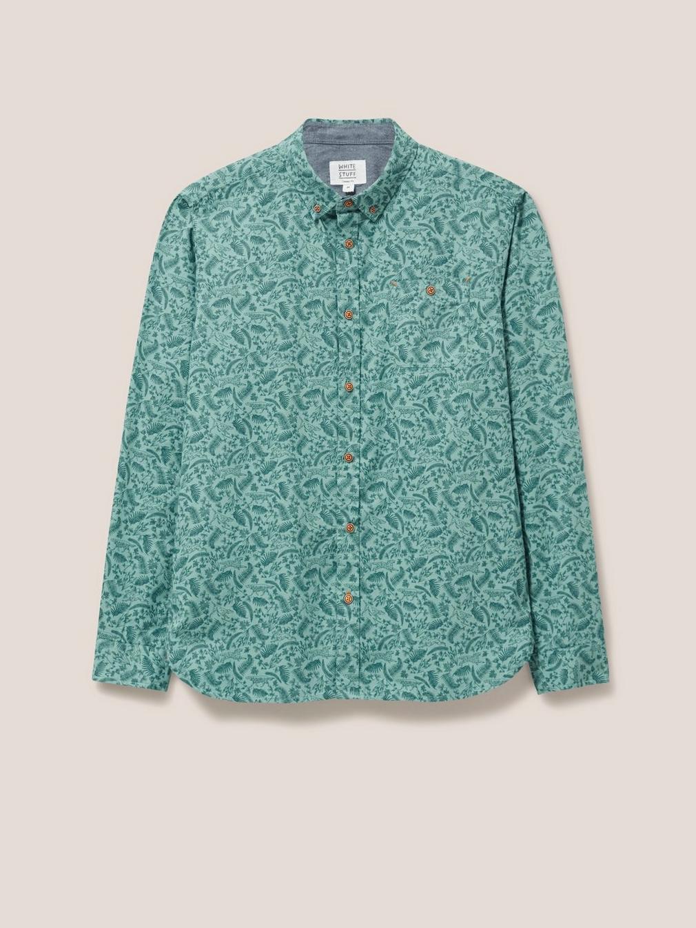 Bailey Dog Printed Shirt in MINT GREEN - FLAT FRONT