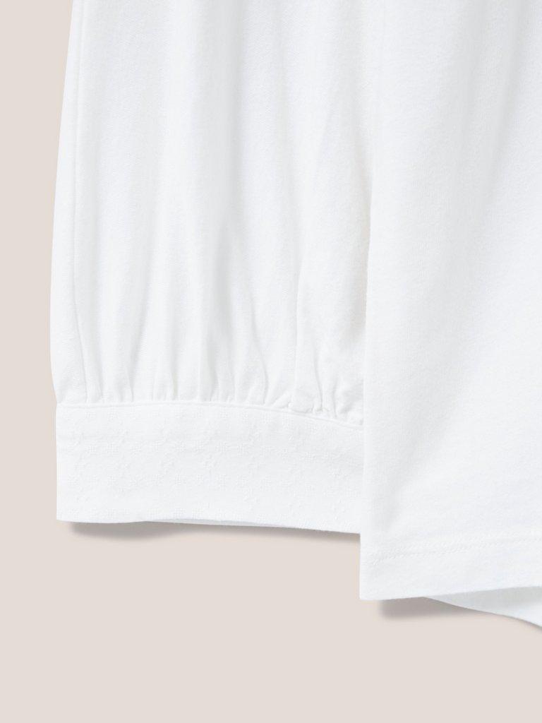 MOLLIE JERSEY MIX TOP in BRILLIANT WHITE | White Stuff