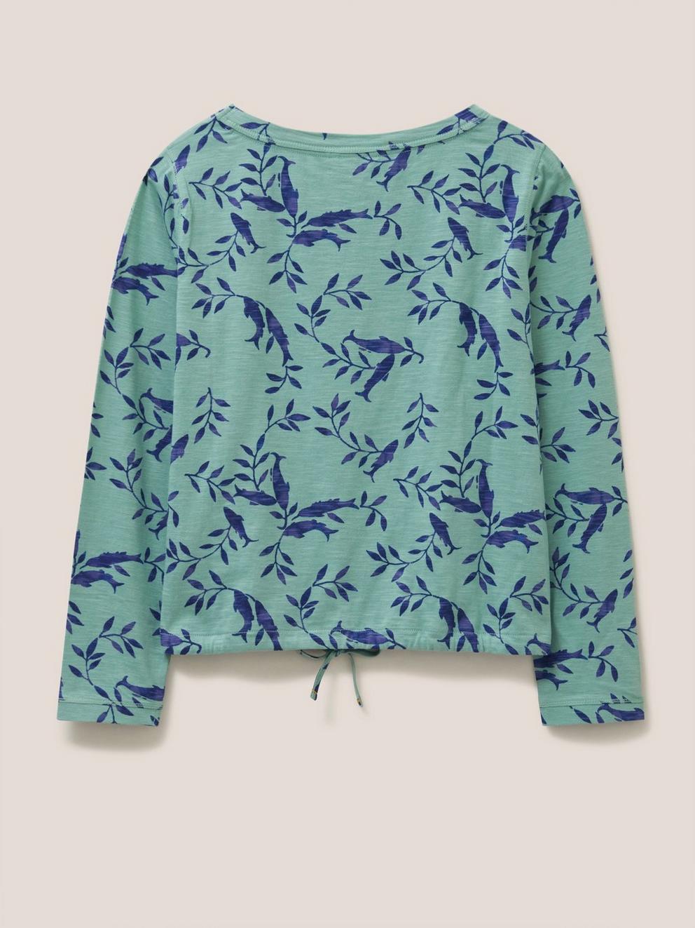 TIPPIE TIE HEM TOP in TEAL PR - FLAT BACK