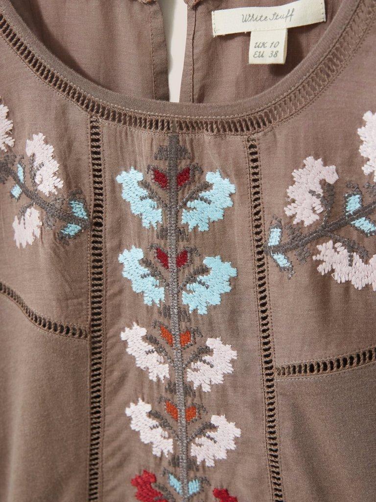MOLLIE EMBROIDERED TOP in NAT MLT - FLAT DETAIL