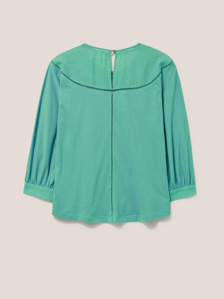 MOLLIE EMBROIDERED TOP in TEAL MLT - FLAT BACK