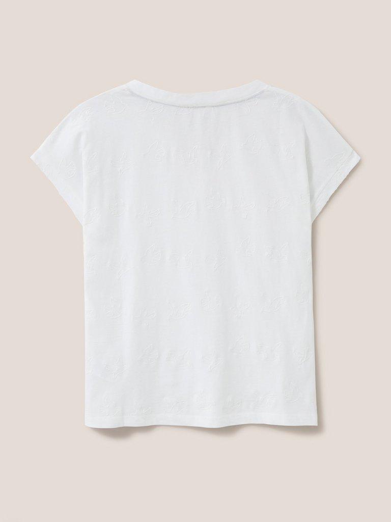 Nelly Embroidered Tee in NAT WHITE - FLAT BACK