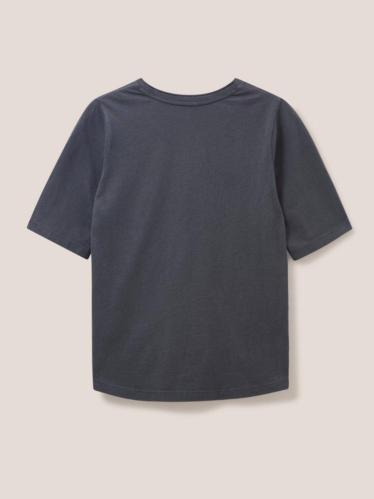 ANNABEL EMBROIDERED TEE in GREY MLT - FLAT BACK