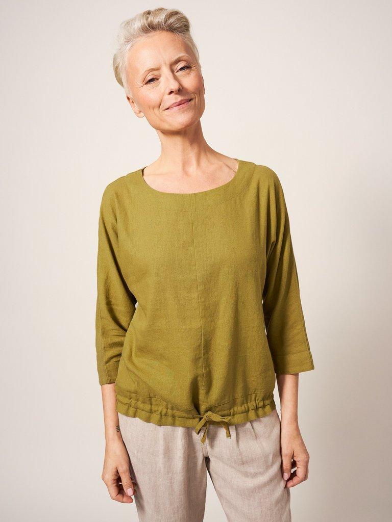 MADDIE MIX TOP in MID GREEN - LIFESTYLE