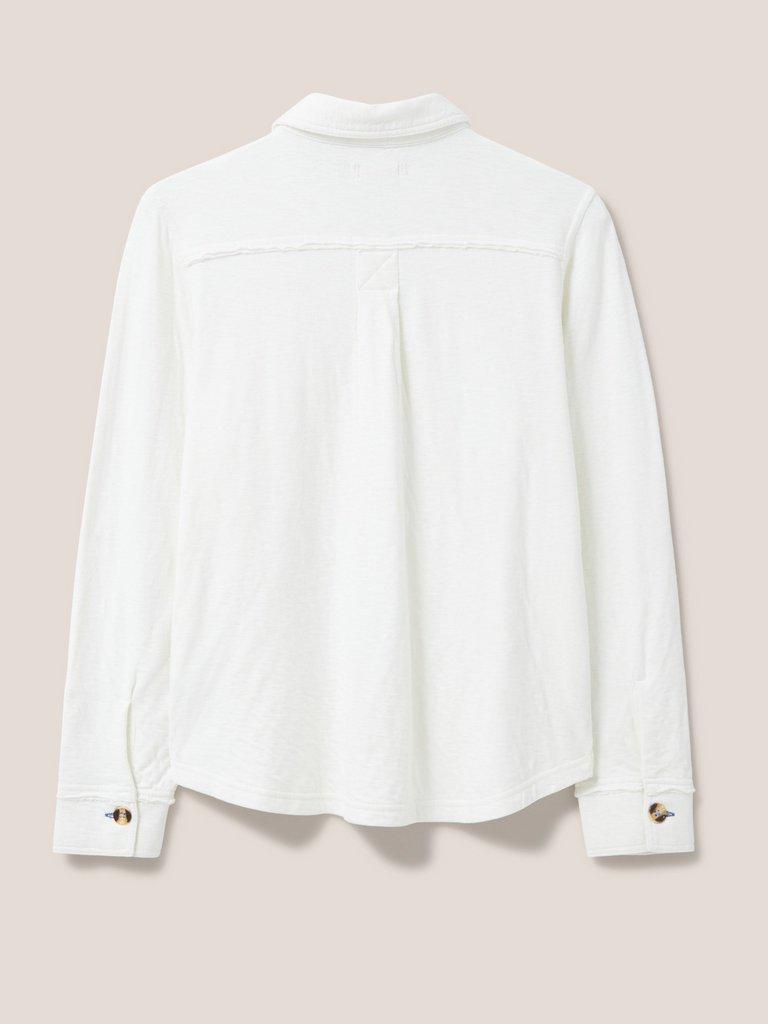 DOUBLE CLOTH JERSEY SHIRT in PALE IVORY - FLAT BACK