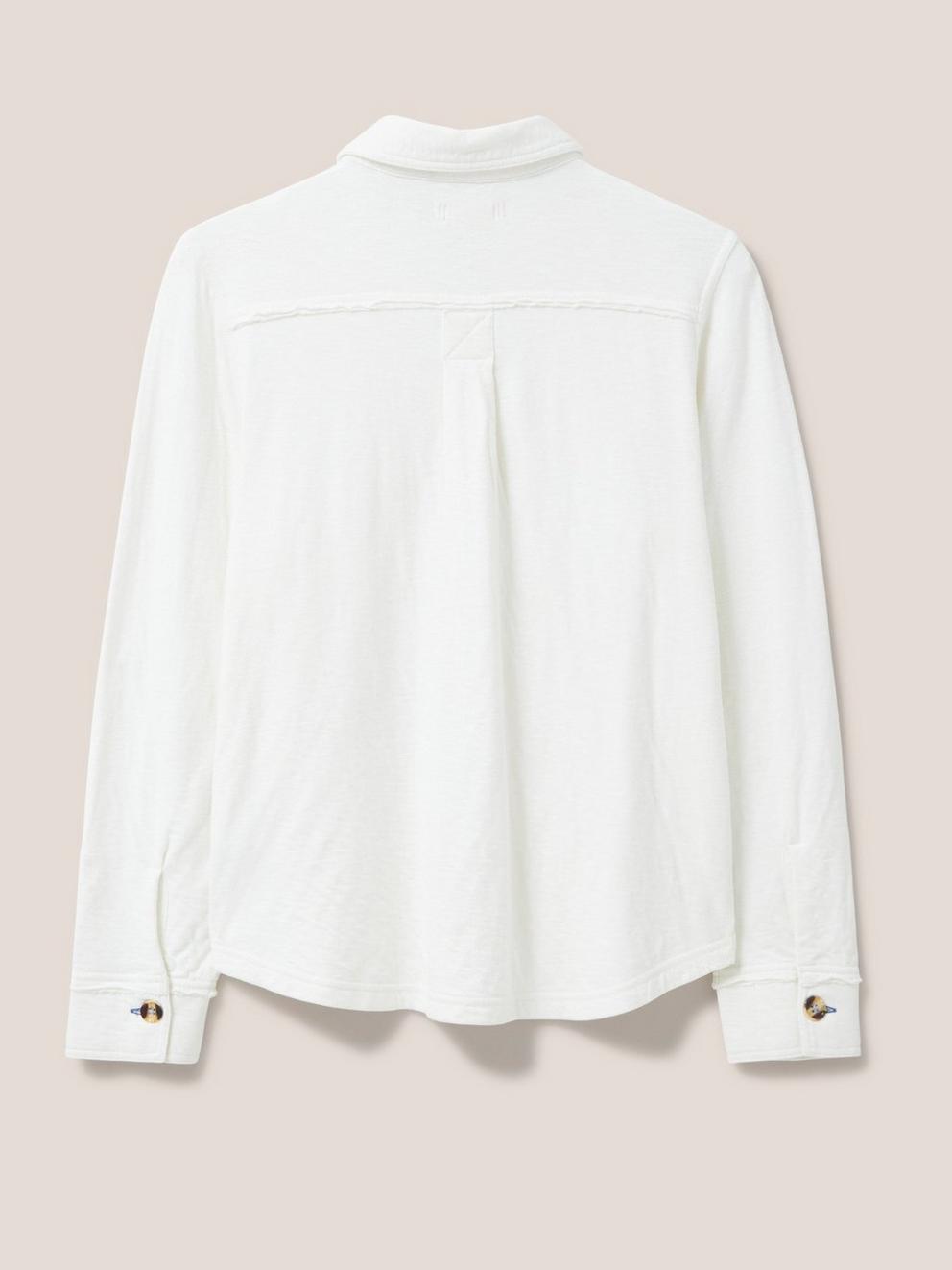 DOUBLE CLOTH JERSEY SHIRT in PALE IVORY - FLAT BACK