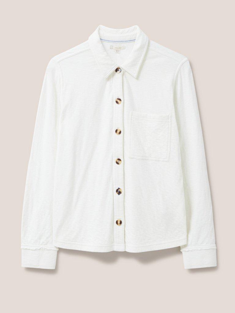 DOUBLE CLOTH JERSEY SHIRT in PALE IVORY - FLAT FRONT