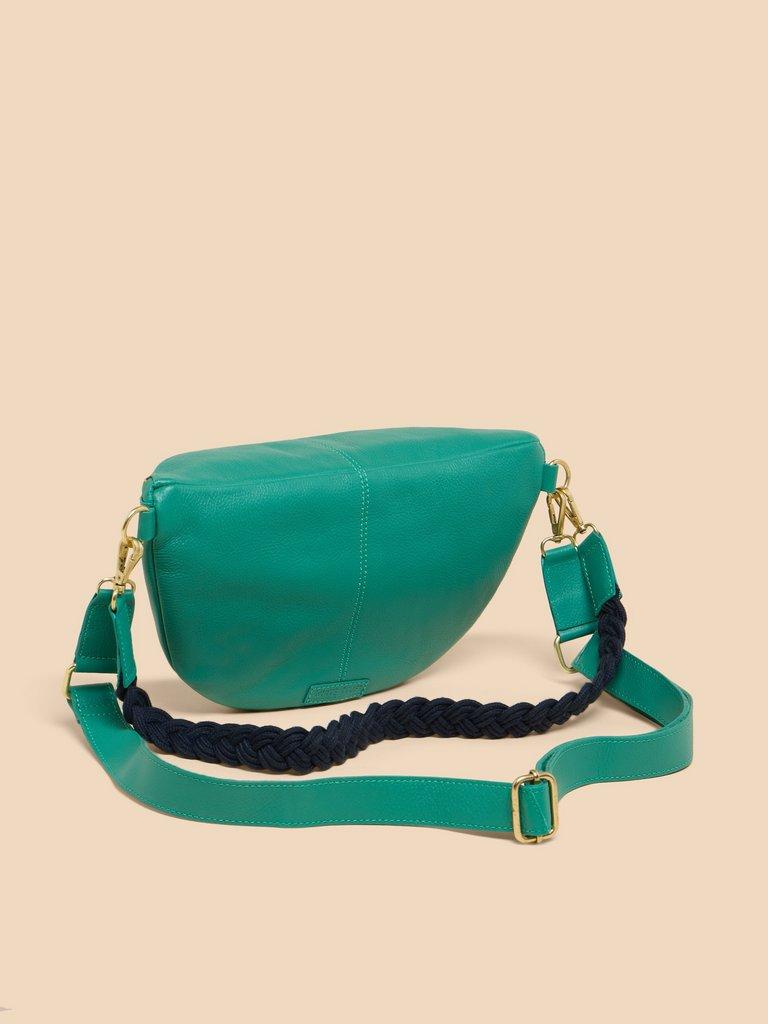 Sebby Leather Sling Bag in BRT GREEN - FLAT BACK