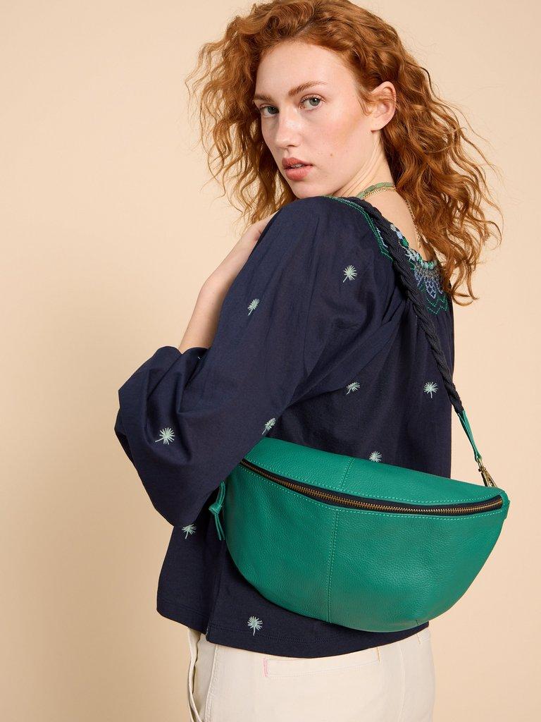 Sebby Leather Sling Bag in BRT GREEN - LIFESTYLE