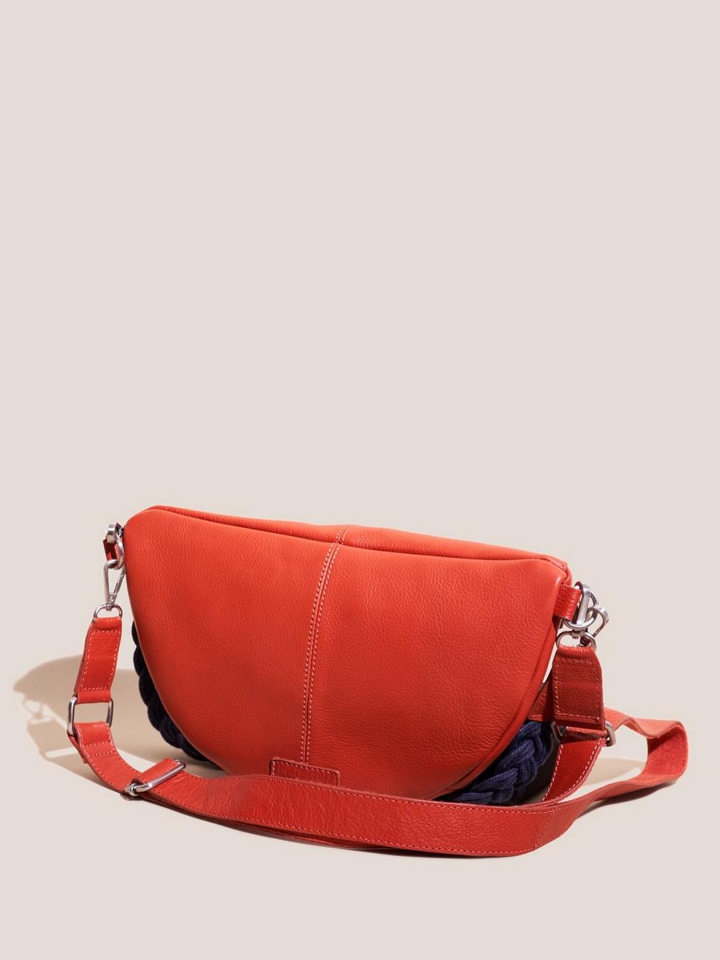 Sebby Leather Sling Bag in BRT ORANGE - FLAT BACK