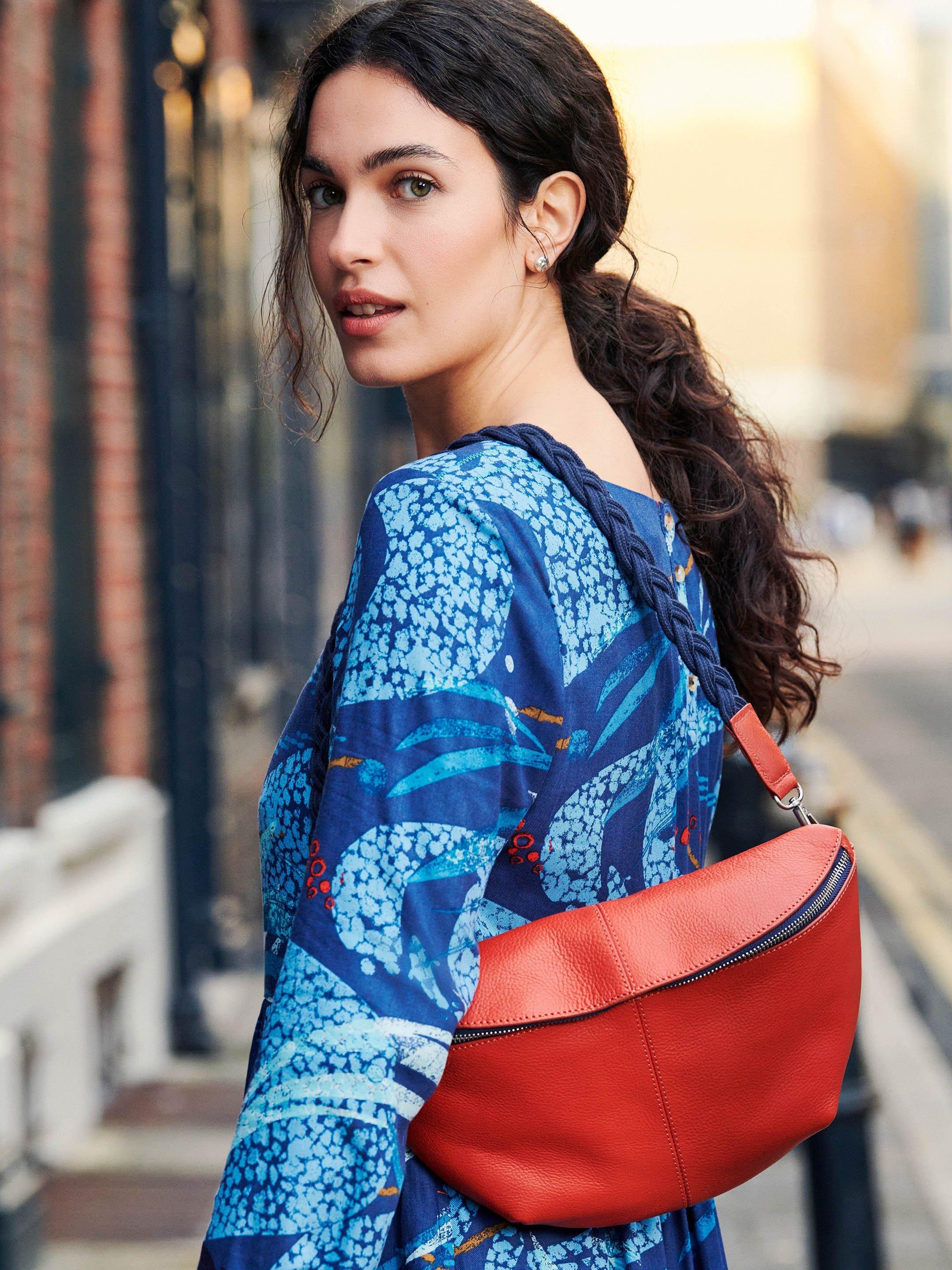 Sebby Leather Sling Bag in BRIGHT ORANGE